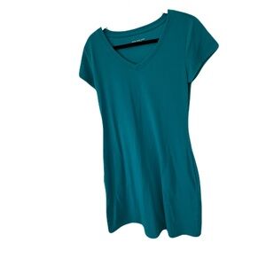 Marc New York Aqua V-Neck Short Sleeve Dress with pockets